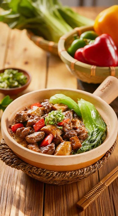 黑椒牛肉煲仔饭